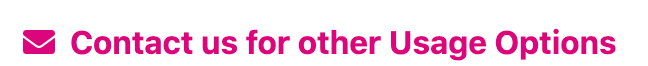 'Contact us for other Usage Options' button