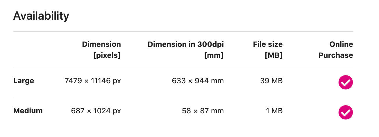 Image file size grid