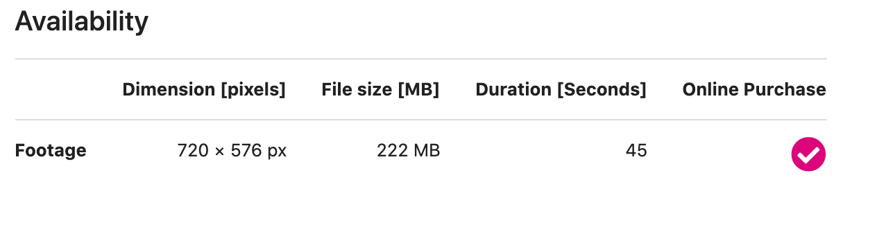 video file size grid